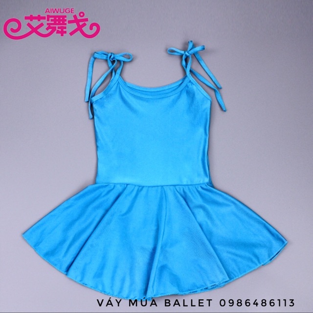 Váy tập múa ballet 2 dây (màu xanh, hồng)