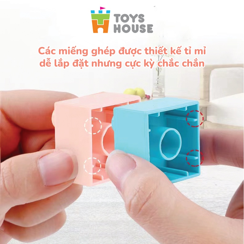 Bộ đồ chơi lắp ghép Smoneo Duplo Đoàn tàu học số và chữ cái 65 chi tiết Toyshouse 77014 - nhựa ABS cao cấp