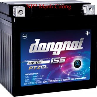 Ắc quy khô miễn bảo dưỡng Đồng Nai PTZ6L ISS dành cho xe có Idling Stop (12V - 6Ah)