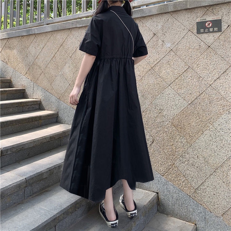 Đầm tay ngắn dáng rộng thời trang mùa hè phong cách Hàn Quốc mới 2021