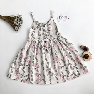 Váy hai dây trẻ em hàng thiết kế chất xô cotton
