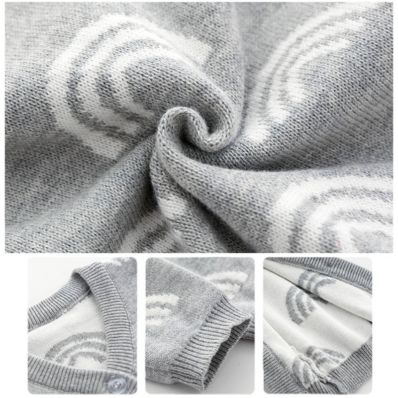 Bộ Áo Liền Quần Bằng Cotton Dệt Kim Thời Trang Thu Đông Cho Bé Sơ Sinh