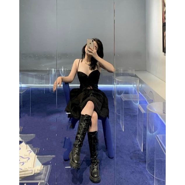 VÁY JEAN DÀI XẺ BÊN KIỂU HÀNG ĐẸP CO GIÃN