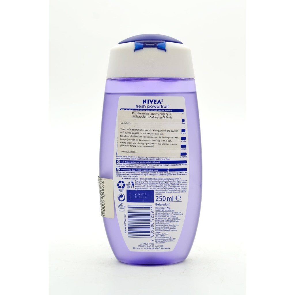 Sữa Tắm Nivea hàng nội địa Đức, cấp ẩm, làm sáng, mịn da, hương thơm nhẹ nhàng, chiết xuất thiên nhiên.