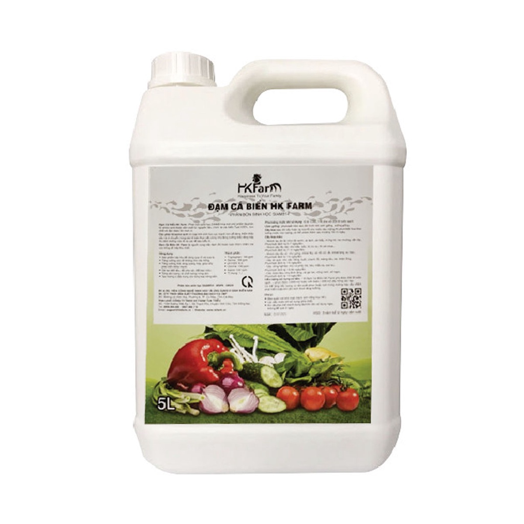 Đạm Cá Biển HK Farm Cô Đặc Can 5 lít - Sản xuất từ Cá Biển Tươi 100% lên men vi sinh hoạt tính cực mạnh