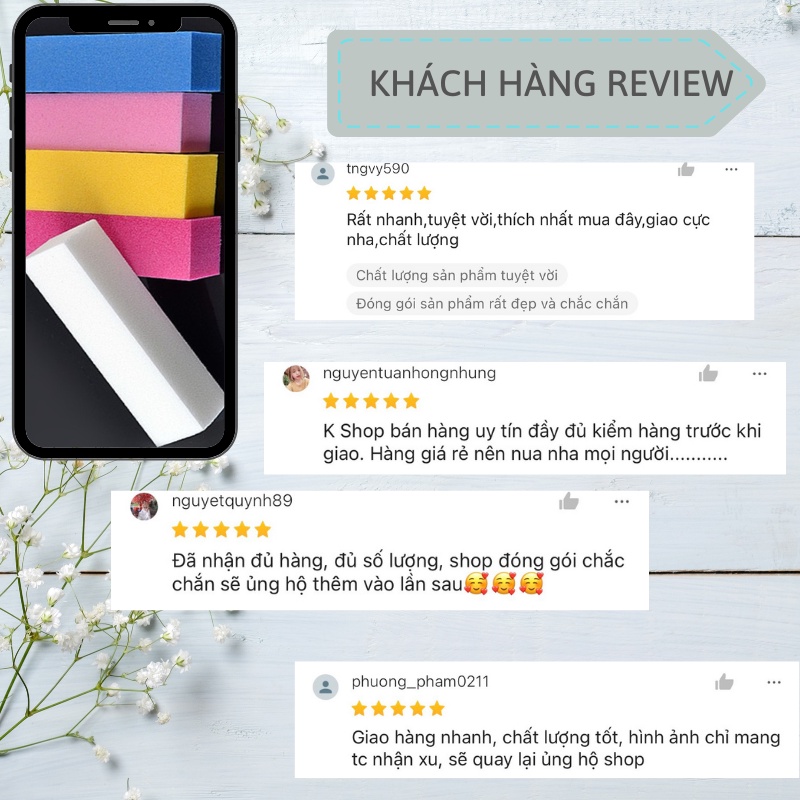 Phụ kiện nail giá tốt giá rẻ uy tín phao móng tay vuông nhám mịn VUA SƠN AS