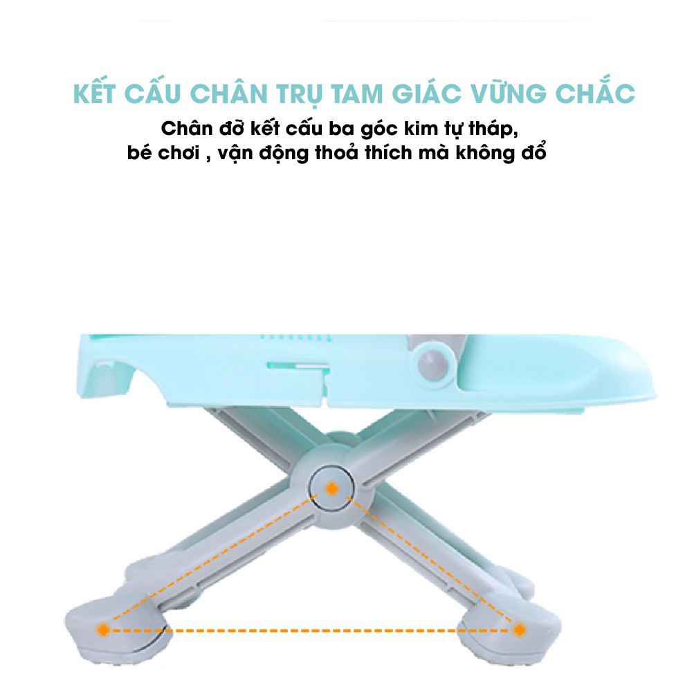 Ghế ăn dặm 1013 A cho bé trai bé gái Mastela có nệm, 4 chế độ chân điều chỉnh độ cao, gấp gọn đi chuyển cho bé từ 6 thán