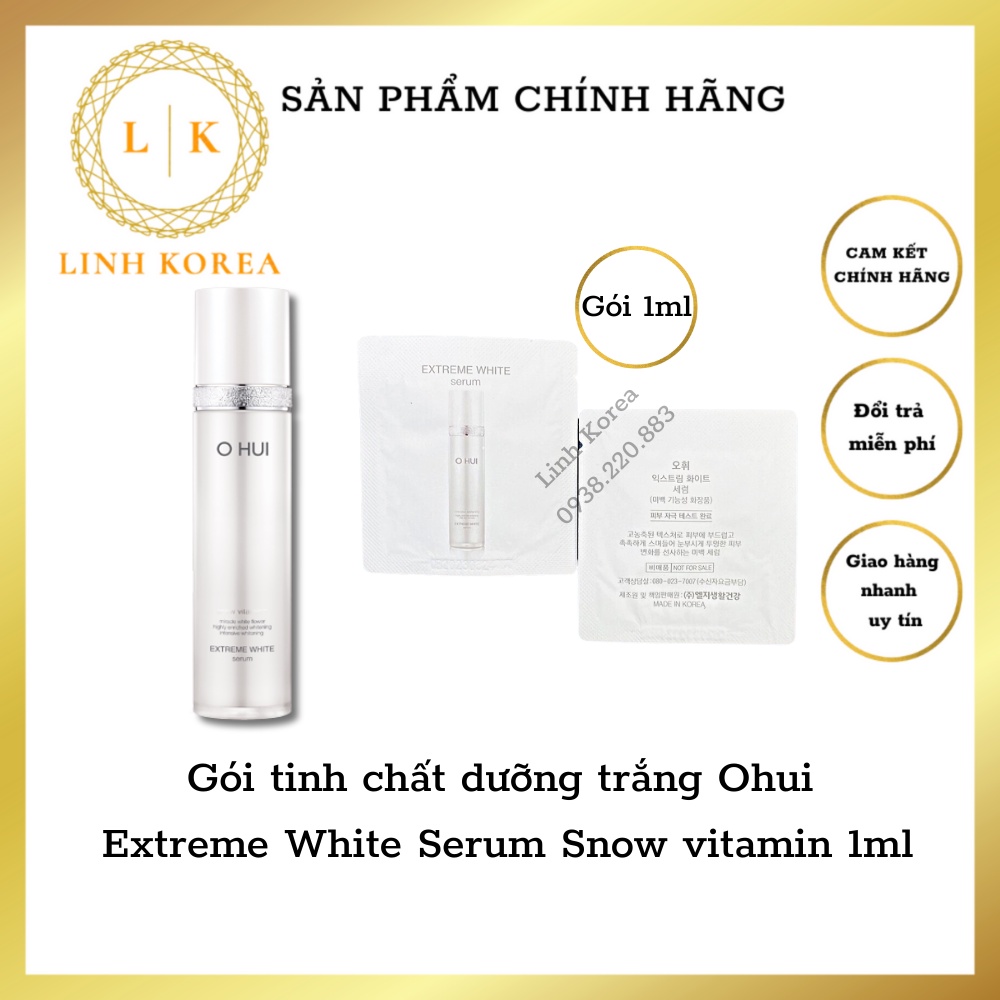 Gói tinh chất dưỡng trắng Ohui Extreme White Serum Snow vitamin 1ml