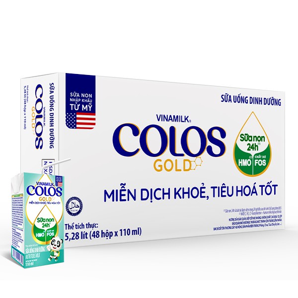 Sữa uống dinh dưỡng Vinamilk ColosGold miễn dịch khỏe tiêu hóa tốt sữa non 24h  hộp 110ml(thùng 48 hộp)