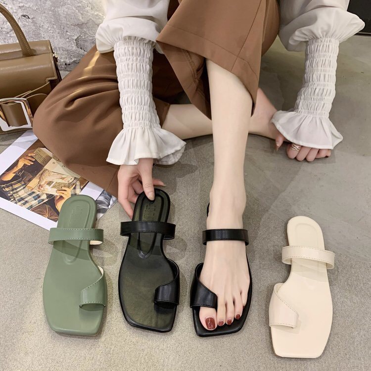 Dép lê nữ cột nơ xinh xắn, Dép nơ 3 màu chất da mềm mẫu mới