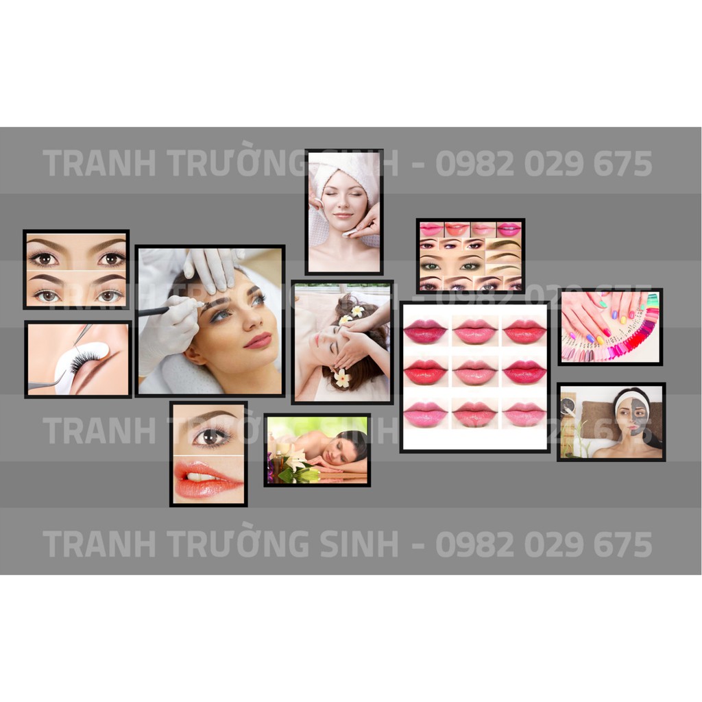 BỘ 11 TRANH NAIL + MI + SPA + PHUN XĂM + TÓC