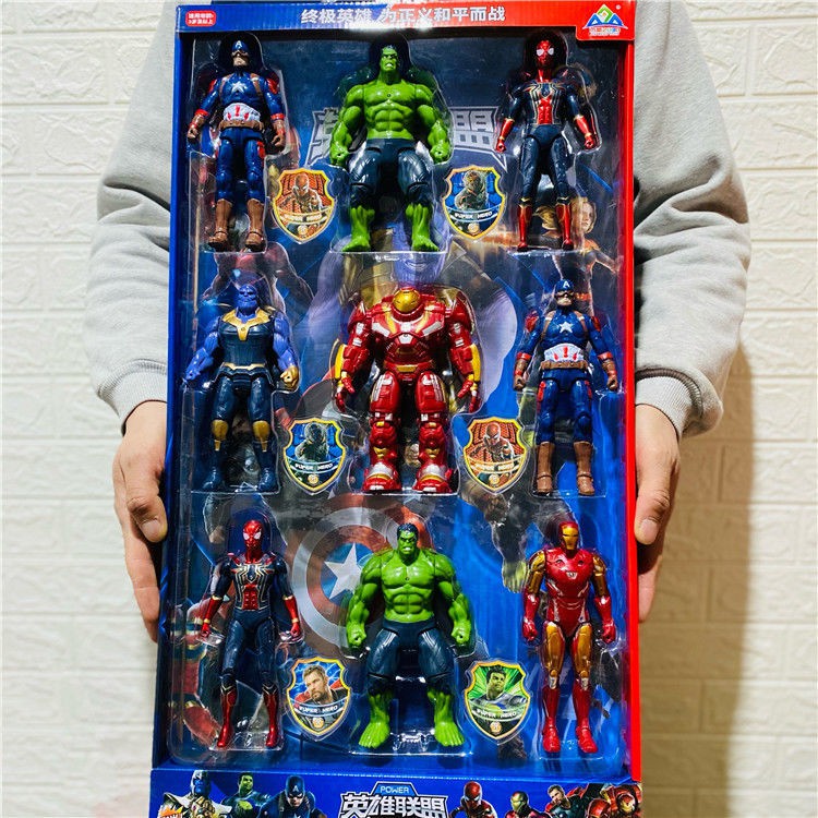 ♈∏✜Liên minh 31.5cm cao người sắt Spiderman mieba U.S. Thuyền trưởng nhúng tay vào đồ chơi mô hình của Avengers.