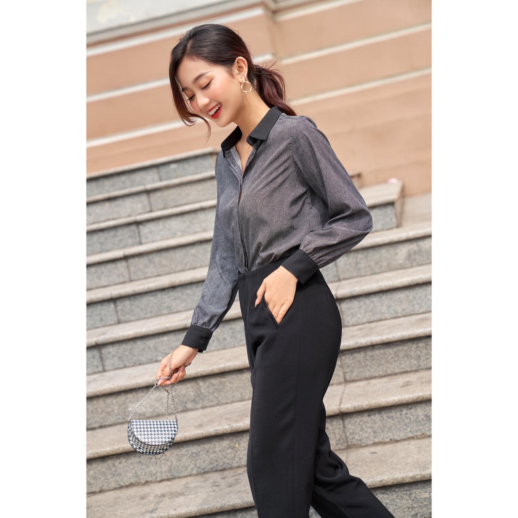Quần Baggy Nữ Công Sở Lưng Cao GILLEE Tuyết Mưa Cơ Bản