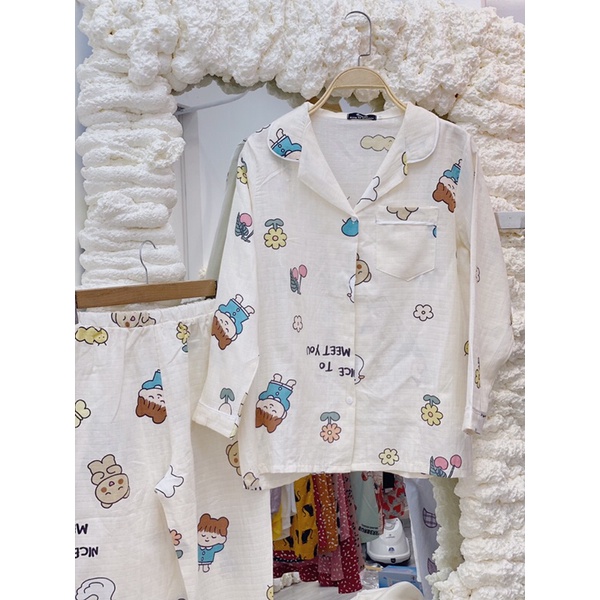 BỘ PIJAMAS Bộ mặc nhà pijama XÔ NHẬT SỢI TRE DÀI TAY HÀNG CAO CẤP | BigBuy360 - bigbuy360.vn