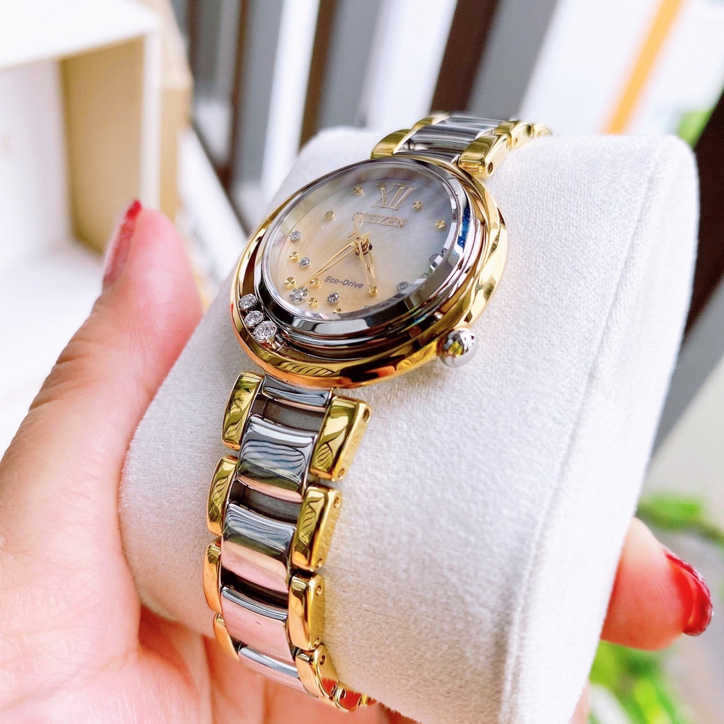 Đồng hồ nữ chính hãng Citizen Sunrise EM0324-58D - Máy Quartz pin năng lượng ánh sáng - Kính Sapphire