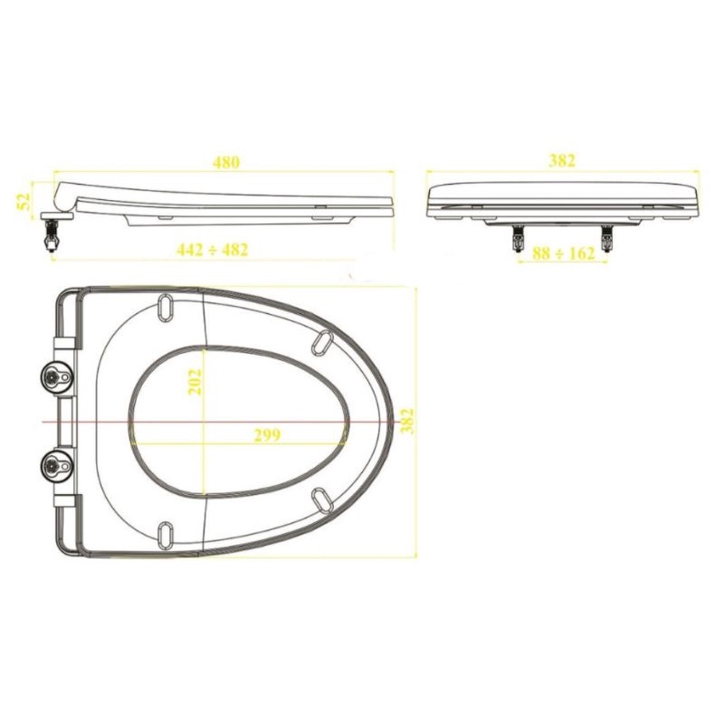 Nắp ngồi rơi êm TC600 dùng cho bệt TOTO,INAX