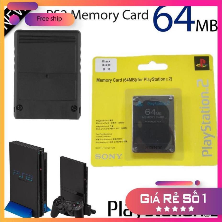 ⚡️HÌNH THẬT GIÁ TỐT⚡️ Bộ Lưu Save Game Cho Máy PlayStation 2 - Memory Card 64mb (for PlayStation 2)