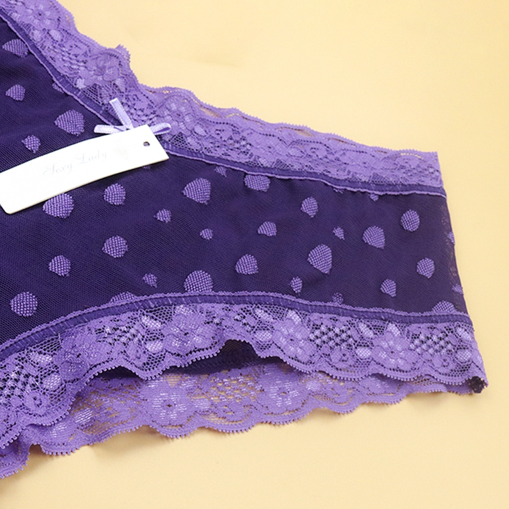 Quần Lót Lưới Họa Tiết Chấm Bi Luperi Dáng Bikini Cạp Vừa Xinh Xắn Chất Liệu Thoáng Mát Kháng Khuẩn Khử Mùi Sp743