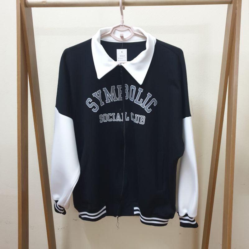 Áo khoác nữ cổ bẻ , Áo hoodie khóa kéo form rộng sweater ulzzang Hàn Quốc