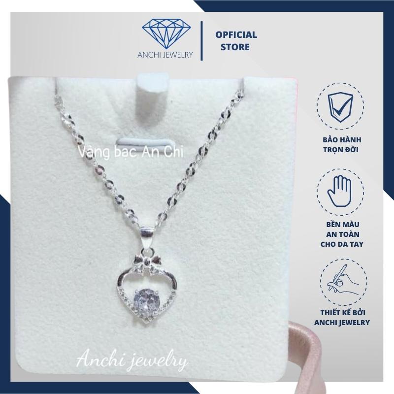 Dây chuyền mặt trái tim chuẩn bạc ta sáng đẹp - Anchi jewelry, quà tặng bạn gái