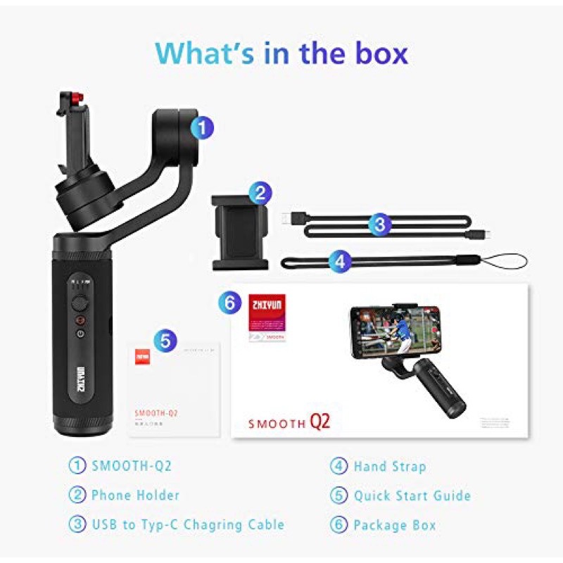 Gimbal Zhiyun Smooth Q2 - Gimbal chống rung cho máy ảnh Zhiyun Smooth Q2 - Hàng chính hãng new 100% Nguyên Seal