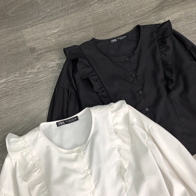 BEUCLOSET - Áo viền bèo tay dài xinh xắn xuất xịn