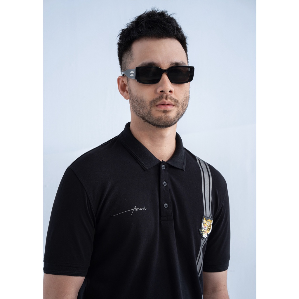 Áo Polo Amand Tiger Patch Polo - Black