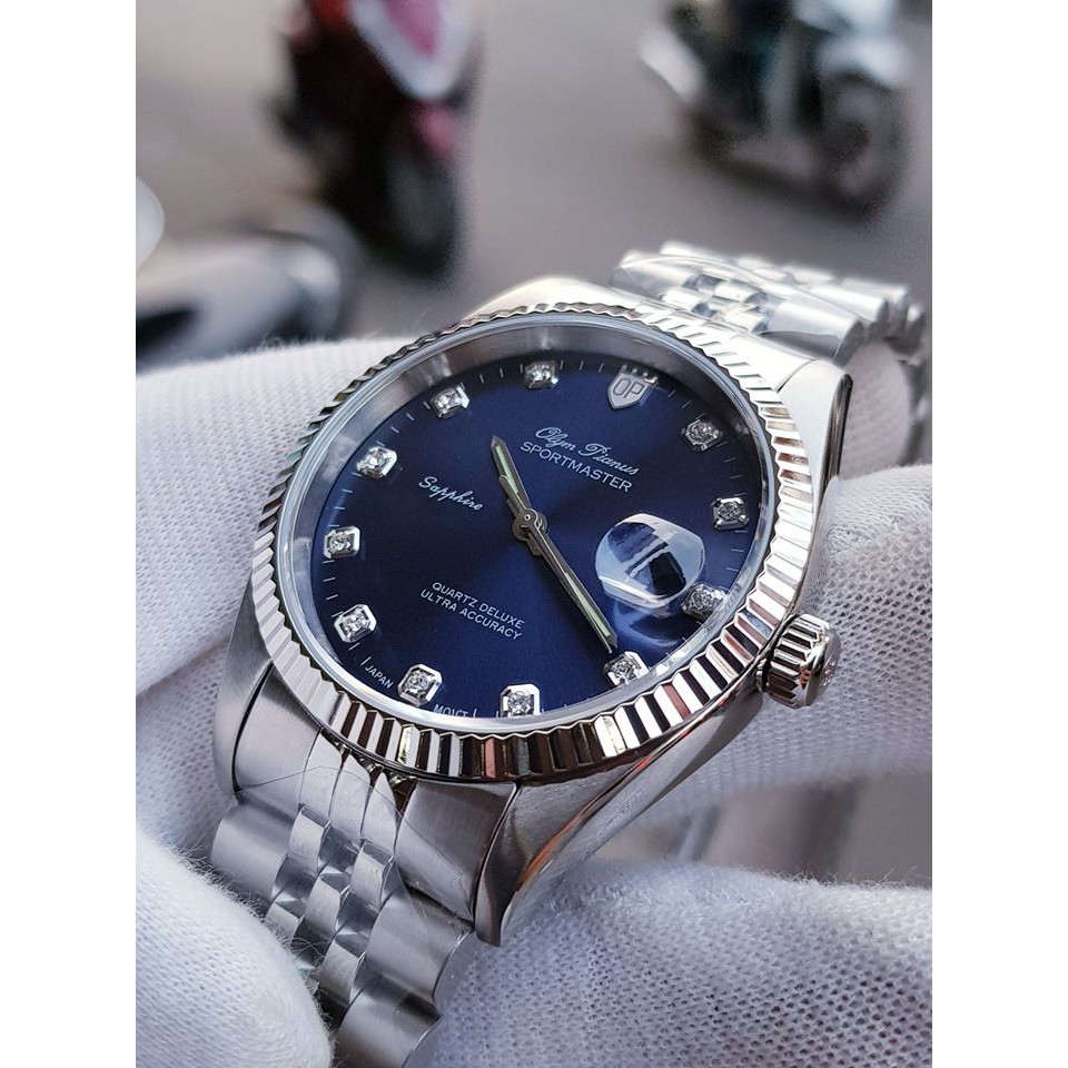 Đồng hồ đôi nam nữ dây kim loại Olym Pianus OP89322 MS / OP68322 LS mặt xanh