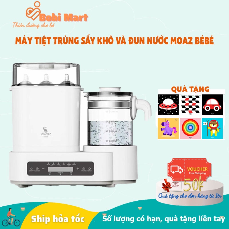 Máy tiệt trùng sấy khô và đun nước Moaz BéBé MB031, Đa chức năng, Bảo hành 12 tháng