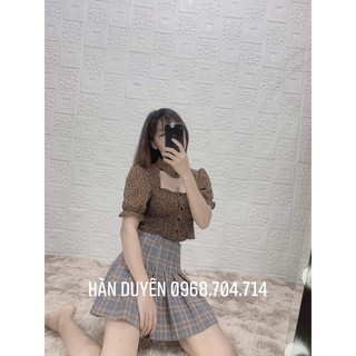 Áo lụa da beo cổ sơ mi khoét ngực