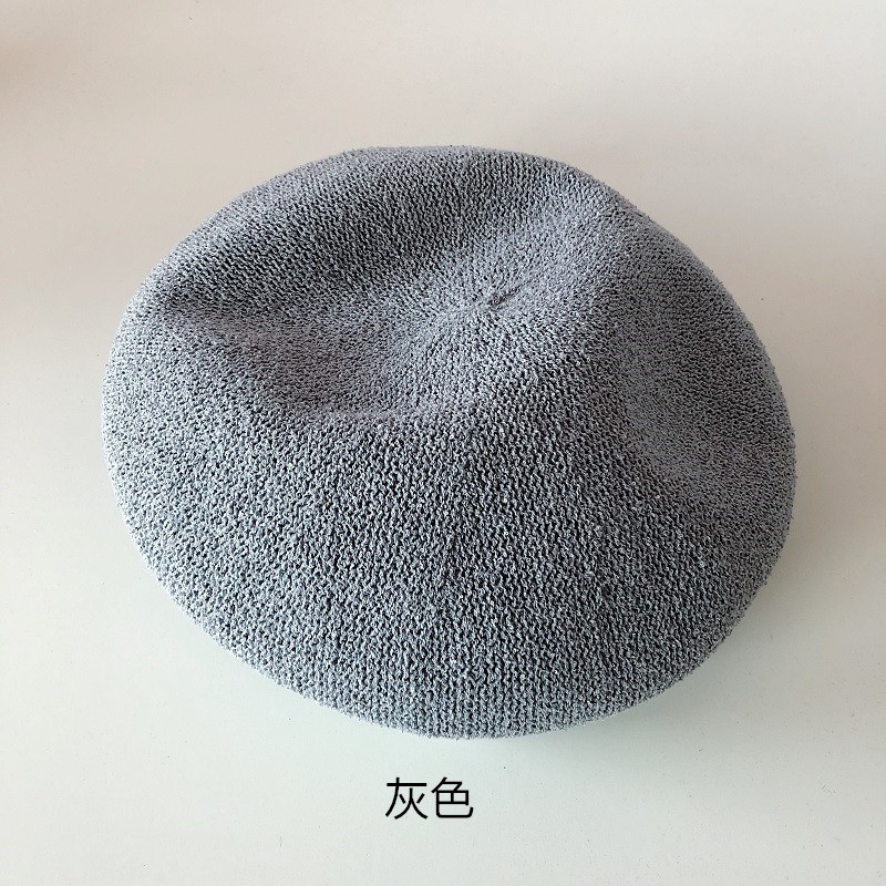 Mũ Beret Màu Trơn Mềm Mại Thời Trang Mùa Hè Hàn Quốc Cho Nữ