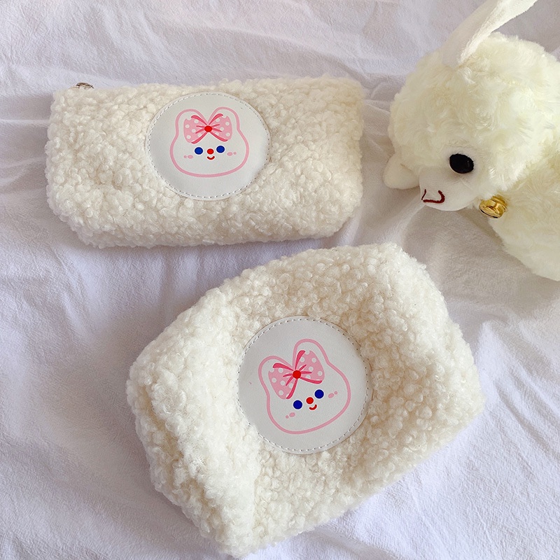 Hộp bút vải họa tiết caro hình gấu to nhiều ngăn - Túi bút lông đựng mỹ phẩm, Bóp viết DUHU HBV25 HBV24