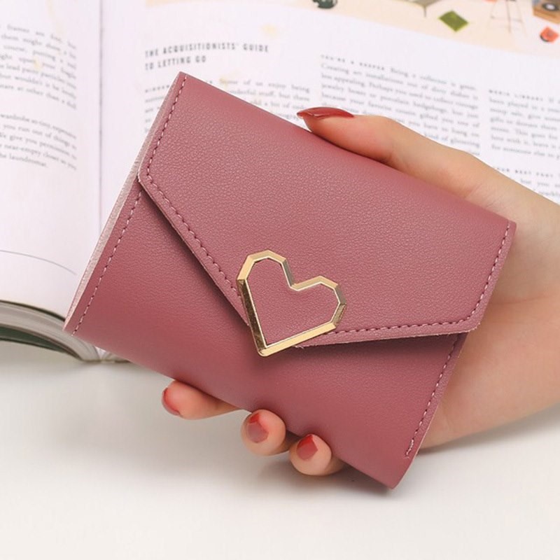 VÍ NGẮN CẦM TAY KHÓA HÌNH TRÁI TIM