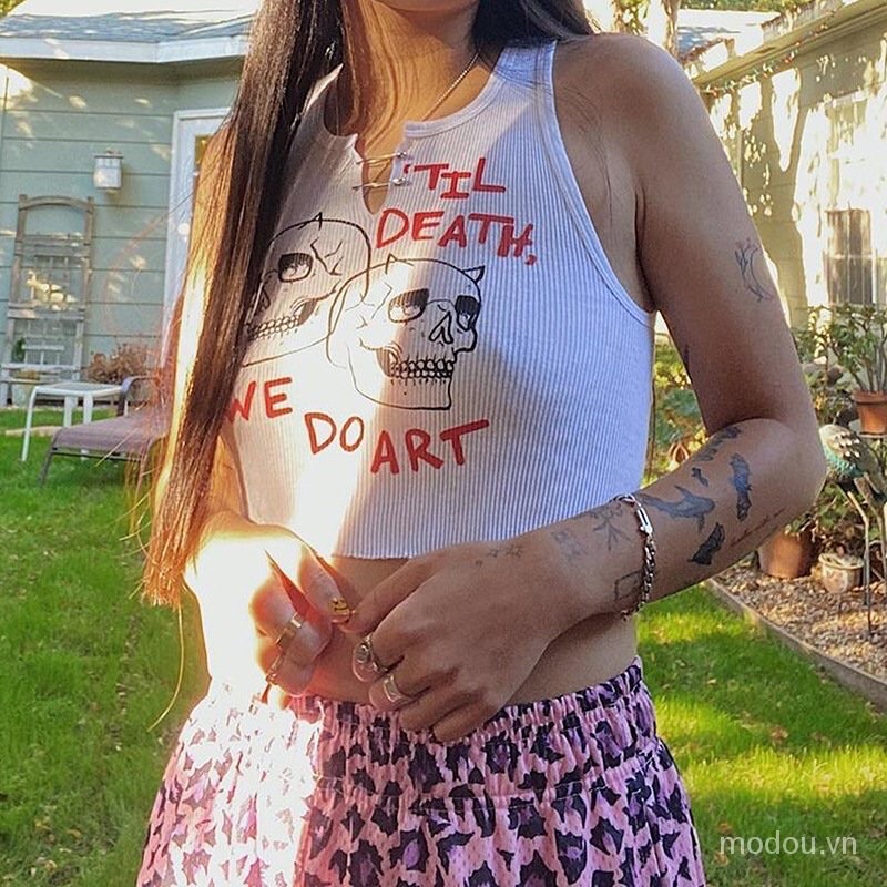 Áo tank top in hình cá tính