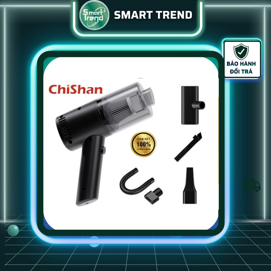 Máy hút bụi cầm tay mini không dây ShiChan hút bụi giường ô tô xe hơi 4in1 cao cấp công suất 120W