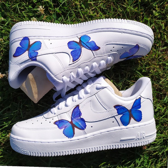 Combo Custom Giày Blue Butterfly- Miếng dán chuyển nhiệt trang trí giày