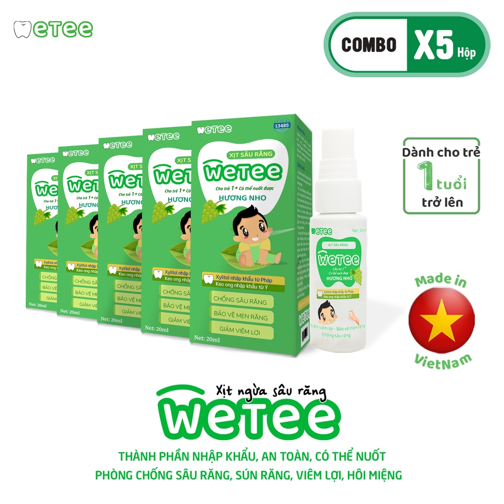 Xịt Răng Miệng Chống Sâu Răng Sún Răng Cho bé WETEE 30ml