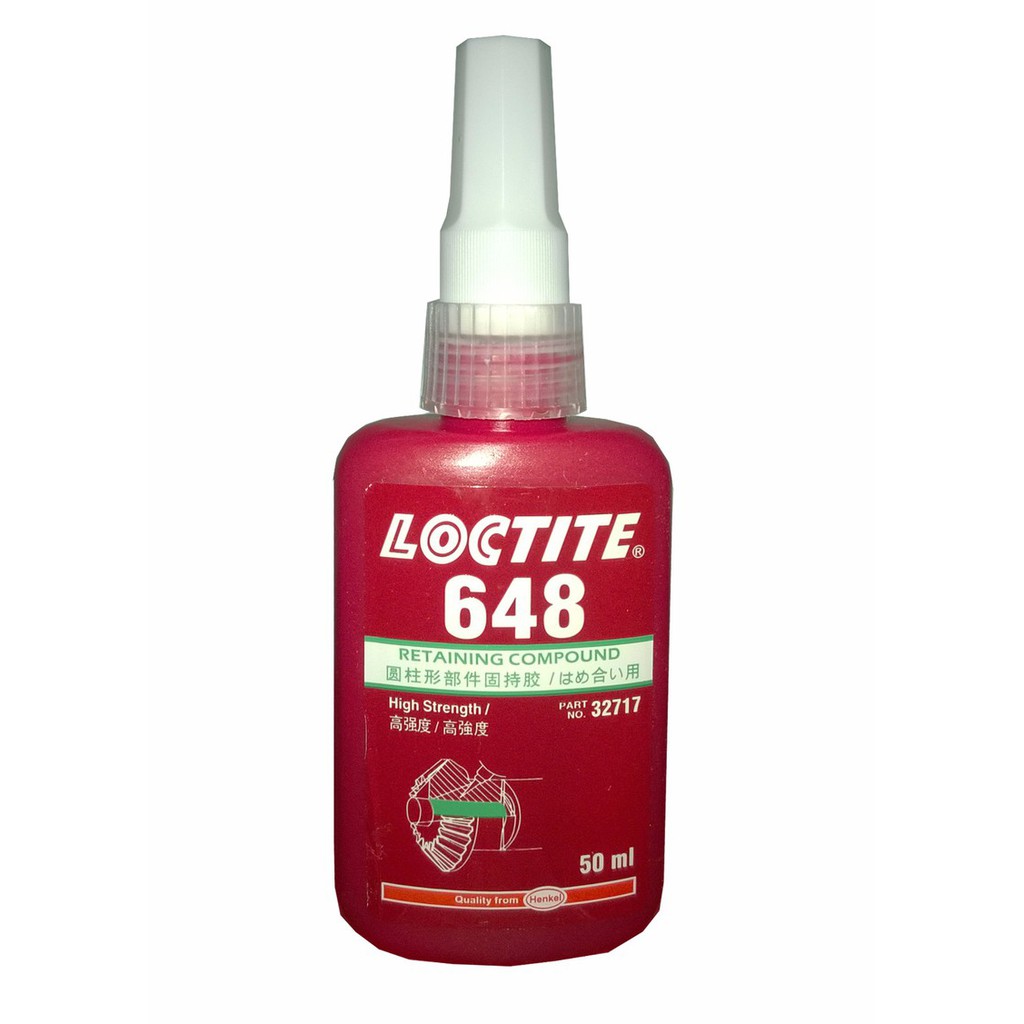 Keo Chống Xoay Loctite 648 - 50ml, Cố định giữa trục và lỗ dùng trong công việc lắp ghép các chi tiết kim loại với nhau