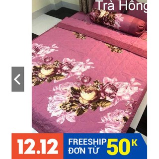 [Nhập mã FSS22FEB ] Bộ chăn ga gối 5 món mẫu lá đỏ M8x2M