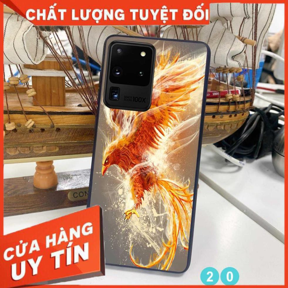 Ốp lưng in kính cường lực 3D đẹp, sắc nét họa tiết hình rồng vàng quyền lực cho máy samsung S20 - S20 plus - S20 ultra