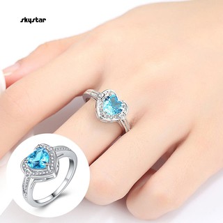 Nhẫn đồng đính đá hình tim xinh xắn