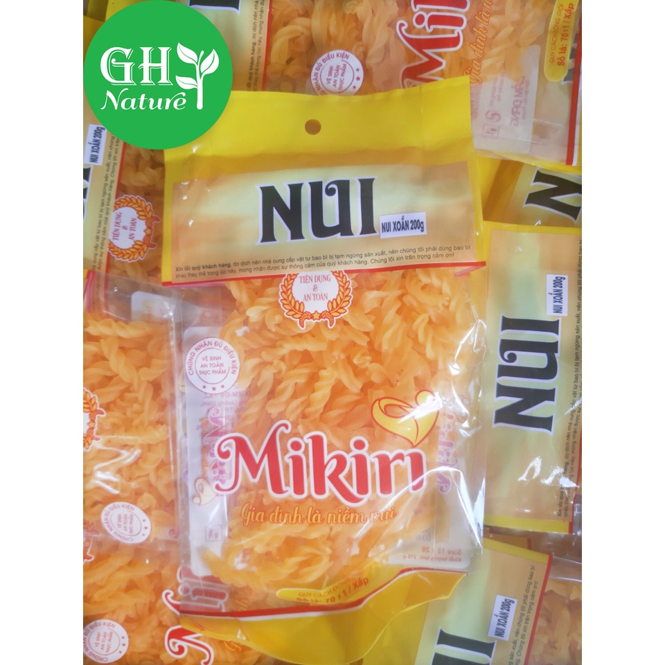 Nui ống cao cấp Mikiri 400gr trắng vàng