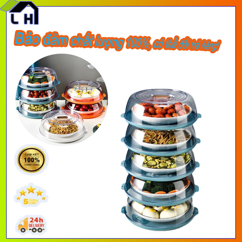 Khay đậy thức ăn, lồng bàn 5 tầng giữ nhiệt cao cấp-*8907