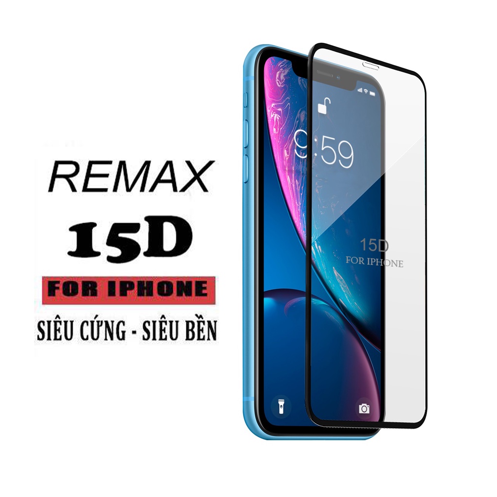 Kính cường lực iphone 15D Remax Full 6/6plus/6s/6splus/7/7plus/8/8plus/x/xs/11/12/13/pro/max/promax - Ốp lưng Awifi F1-1