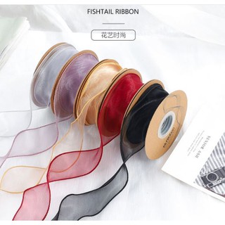 Cuộn ruy băng voan viền sóng (9m)