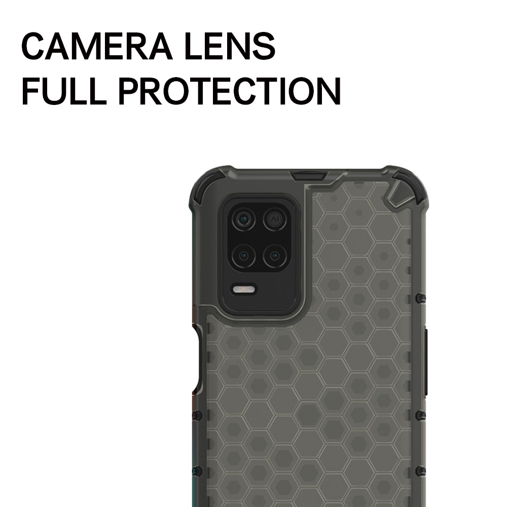 Ốp Điện Thoại Nhựa Cứng Trong Suốt Chống Sốc Họa Tiết Tổ Ong Cho Realme 7 6 5 Pro 7i 6i 6S 5s