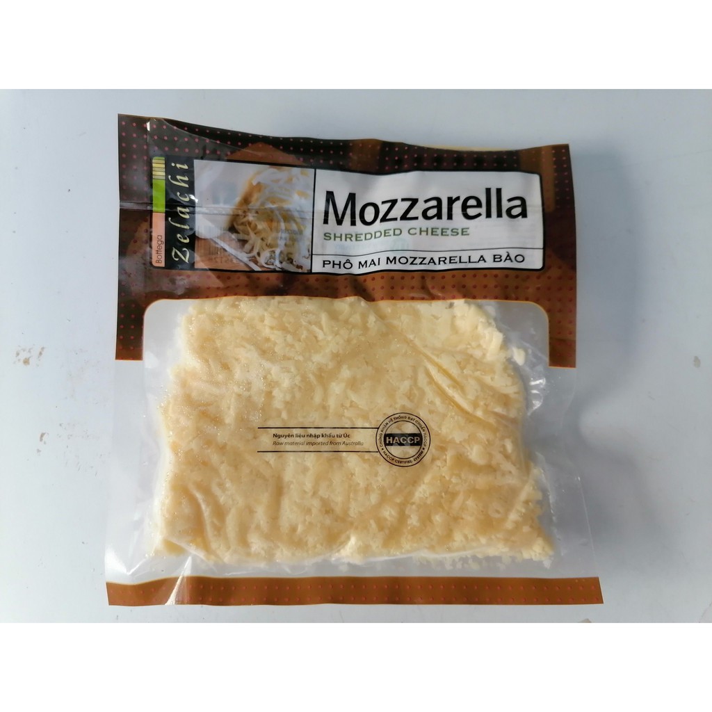 [200g] Phô mai moza bào sợi [Australia] ZELACHI Mozzarella Cheese (n-v-hl) (nw5)