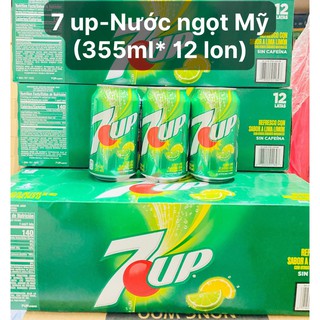 Lốc 12 lon nước ngọt 7 up vị chanh mỹ