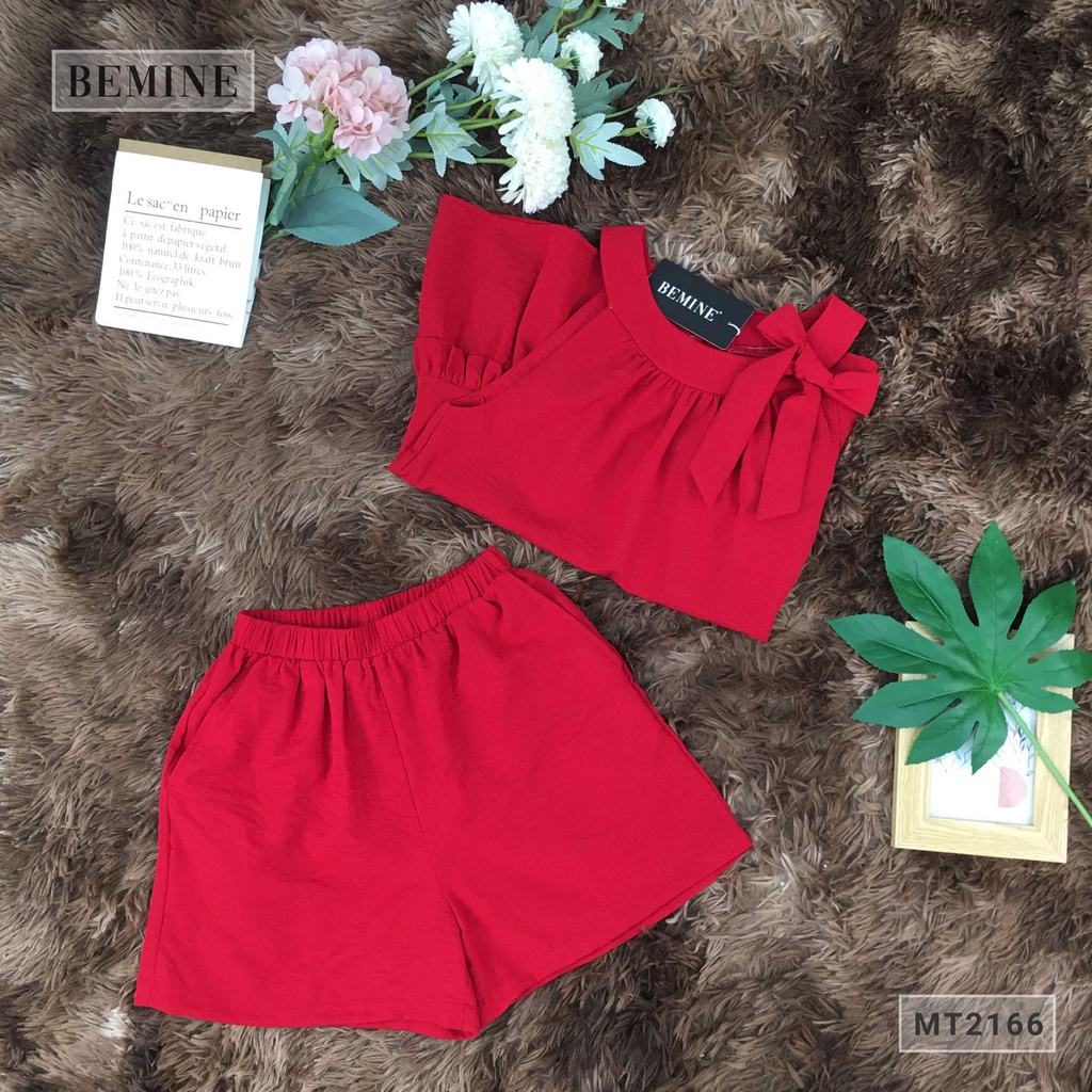 Set bộ ngắn áo yếm BEMINE MT2166DO