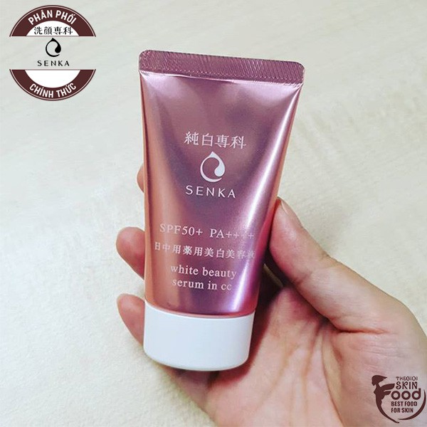 Serum Chống Nắng, Nâng Tông, Dưỡng Trắng Da Senka White Beauty Serum In CC SPF50+/PA++++ 40g